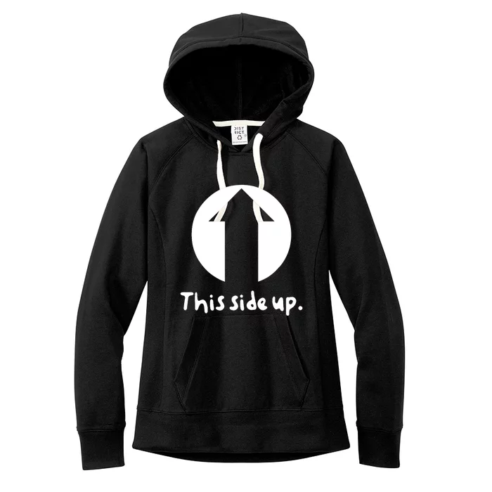 Funny Silly Goofy This Side Up Party Celebration Women's Fleece Hoodie