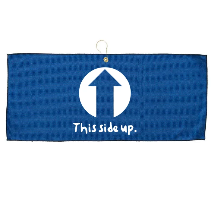 Funny Silly Goofy This Side Up Party Celebration Large Microfiber Waffle Golf Towel