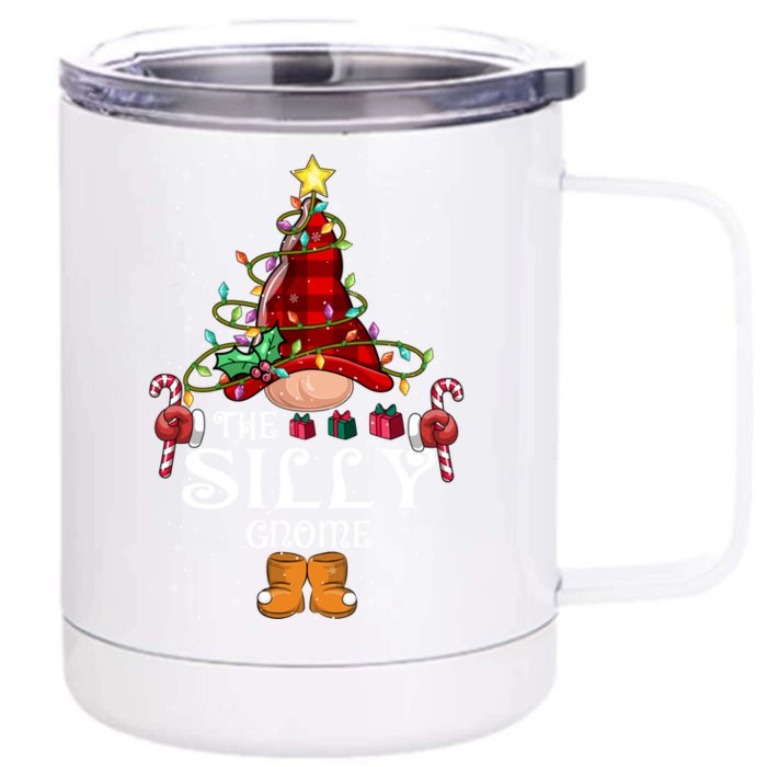 Funny Silly Gnome Christmas Gnome Matching Family Group Great Gift Front & Back 12oz Stainless Steel Tumbler Cup