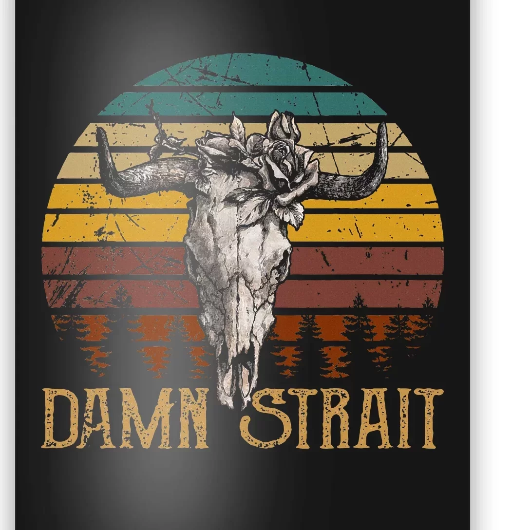 Fucking S.T.R.A.I.T Guitar Music Country Bullskull Cowboy Poster