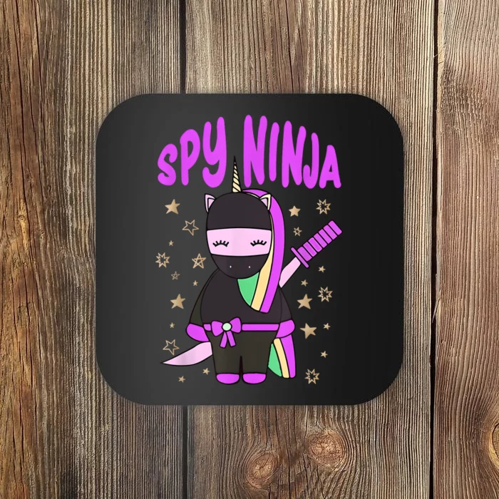 Funny Spy Gaming Ninjas Gamer Unicorn Ninja Boy Girl Coaster