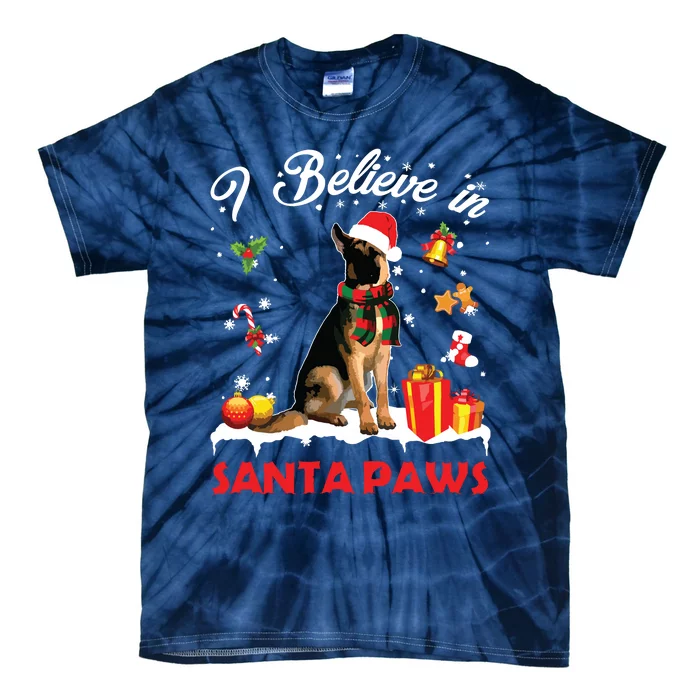 Funny Santa German Shepherd Claus Dog Christmas Decor Tie-Dye T-Shirt