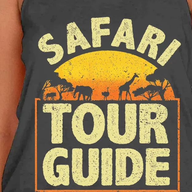 Funny Safari Guide Zoo Safari Women's Knotted Racerback Tank