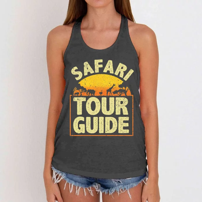 Funny Safari Guide Zoo Safari Women's Knotted Racerback Tank