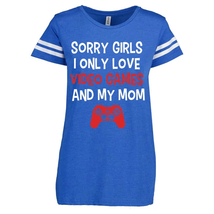 Funny Sorry Girl I Only Love Video Games And My Mom Enza Ladies Jersey Football T-Shirt