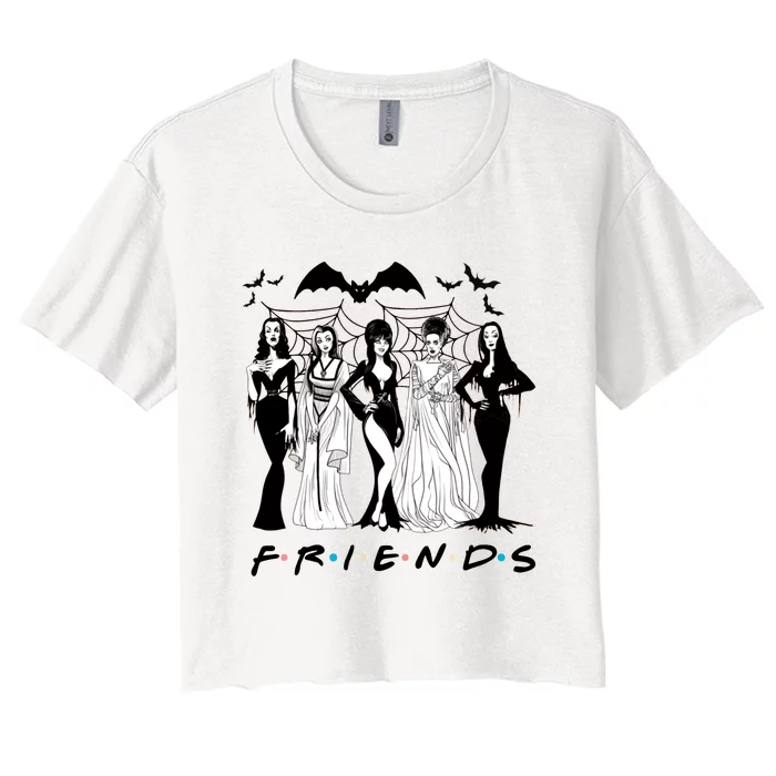 Friends Squad Goals Horror Queens Halloween Women's Crop Top Tee