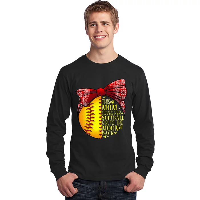 Funny Softball Gift Mom  Pitcher Catcher Lovers Long Sleeve Shirt