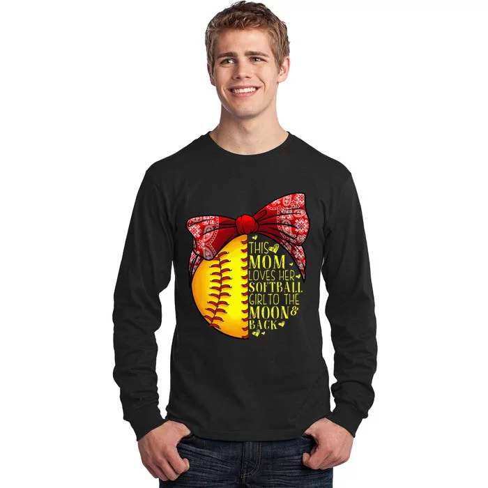 Funny Softball Gift Mom  Pitcher Catcher Lovers Tall Long Sleeve T-Shirt