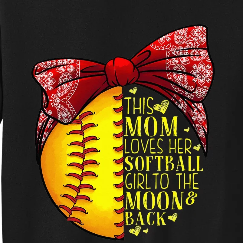 Funny Softball Gift Mom  Pitcher Catcher Lovers Tall Sweatshirt