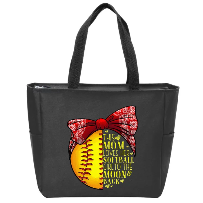 Funny Softball Gift Mom  Pitcher Catcher Lovers Zip Tote Bag