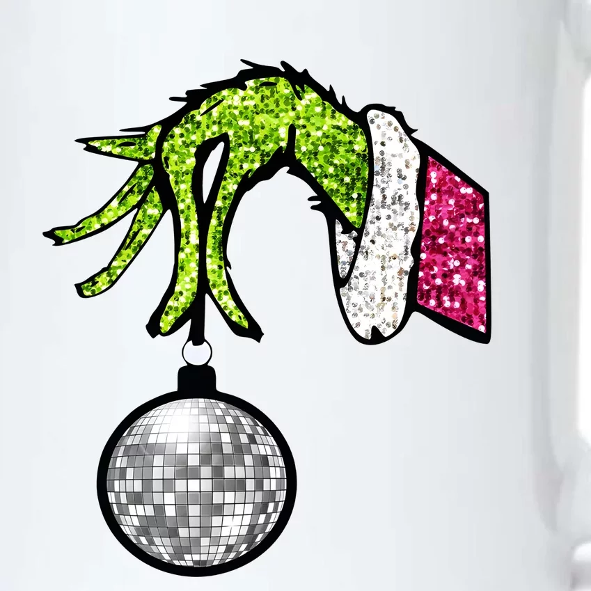 Faux Sequin Grinchmas Hand Merry Christmas Black Color Changing Mug