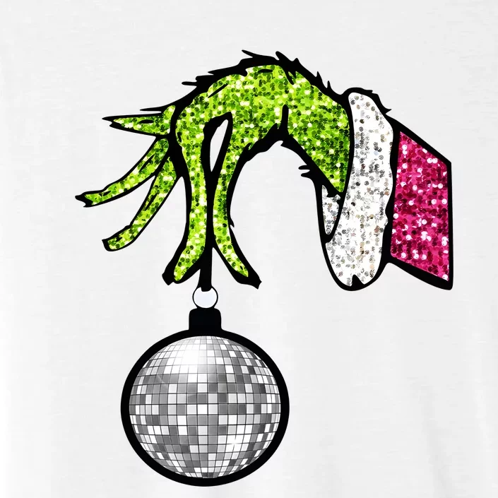 Faux Sequin Grinchmas Hand Merry Christmas ChromaSoft Performance T-Shirt