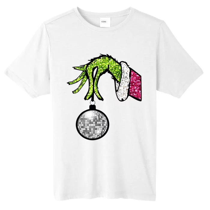 Faux Sequin Grinchmas Hand Merry Christmas ChromaSoft Performance T-Shirt