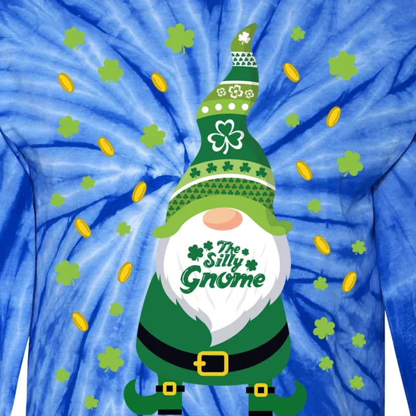 Funny Silly Gnome Family Matching St Patrick Gift Pajama Gift Tie-Dye Long Sleeve Shirt