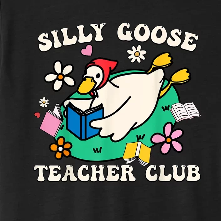 Funny Silly Goose Teacher Club Animal Lover Groovy Teacher ChromaSoft Performance T-Shirt