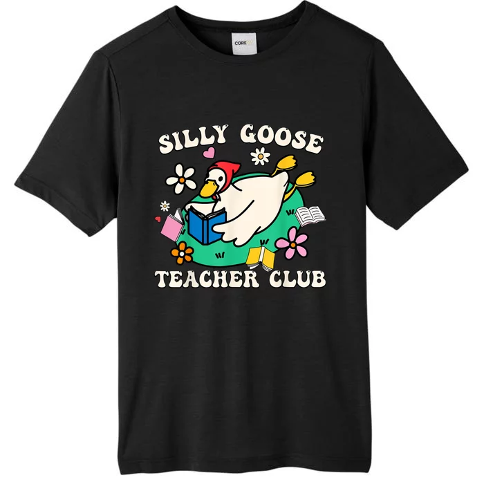 Funny Silly Goose Teacher Club Animal Lover Groovy Teacher ChromaSoft Performance T-Shirt