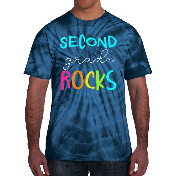 Funny Second Grade Rocks Team 2nd Grade Teacher Tie-Dye T-Shirt