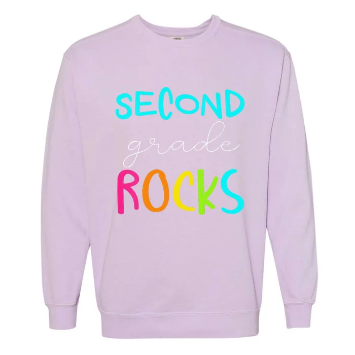 Funny Second Grade Rocks Team 2nd Grade Teacher Garment-Dyed Sweatshirt