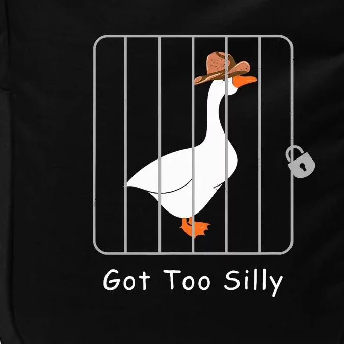 Funny Silly Goose Lover Mugshot Meme Got Too Silly Impact Tech Backpack