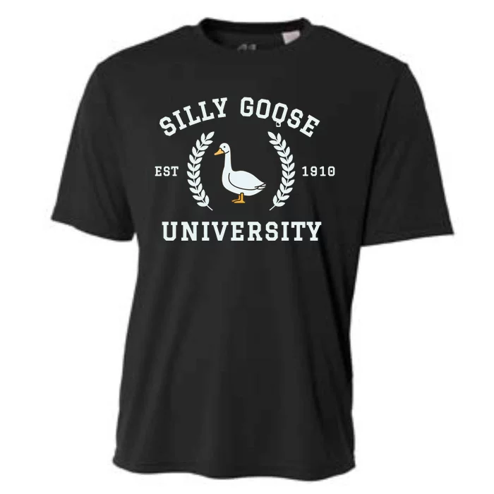 Funny Silly Goose University Funny Gift For Guys Cooling Performance Crew T-Shirt