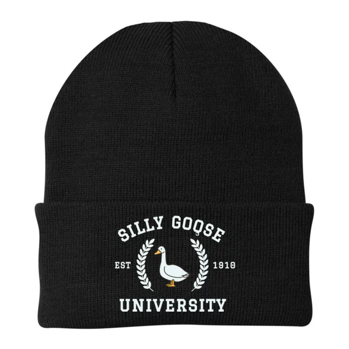 Funny Silly Goose University Funny Gift For Guys Knit Cap Winter Beanie