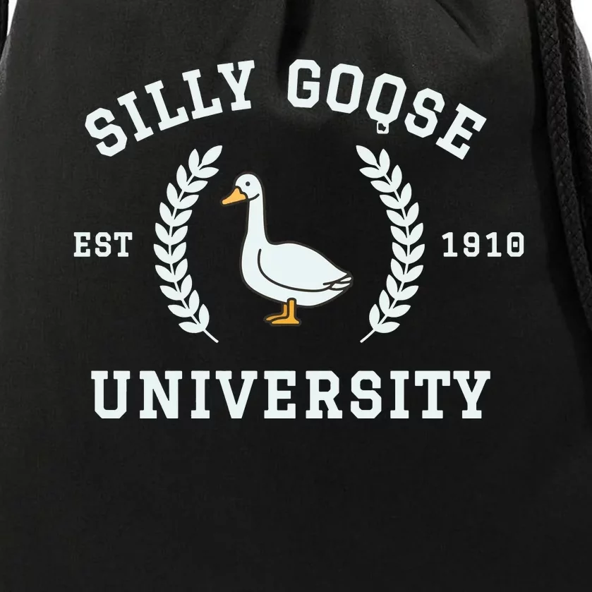 Funny Silly Goose University Funny Gift For Guys Drawstring Bag