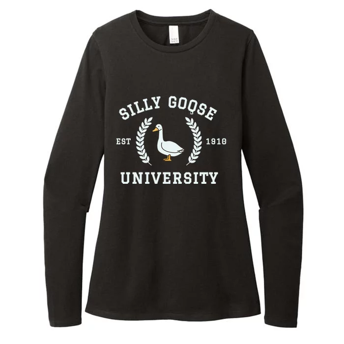 Funny Silly Goose University Funny Gift For Guys Womens CVC Long Sleeve Shirt