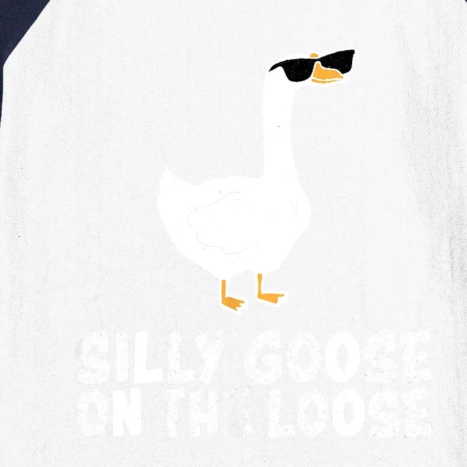 Funny Silly Goose On The Loose Baseball Sleeve Shirt