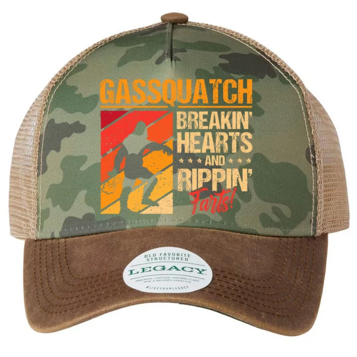 Funny Sasquatch Gasquatch Breakin Hearts Rippin Fart Bigfoot Legacy Tie Dye Trucker Hat