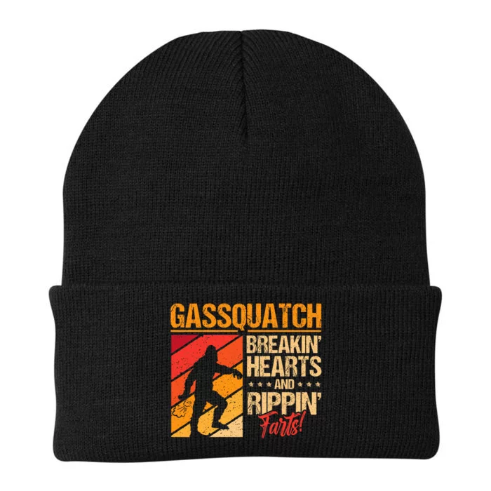 Funny Sasquatch Gasquatch Breakin Hearts Rippin Fart Bigfoot Knit Cap Winter Beanie