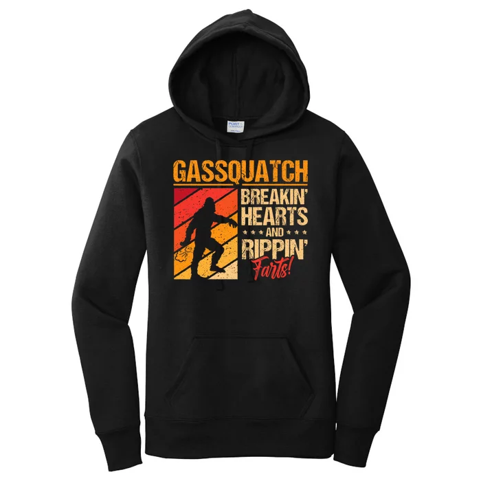 Funny Sasquatch Gasquatch Breakin Hearts Rippin Fart Bigfoot Women's Pullover Hoodie