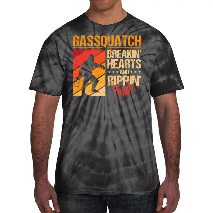 Funny Sasquatch Gasquatch Breakin Hearts Rippin Fart Bigfoot Tie-Dye T-Shirt