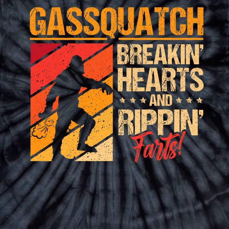 Funny Sasquatch Gasquatch Breakin Hearts Rippin Fart Bigfoot Tie-Dye T-Shirt