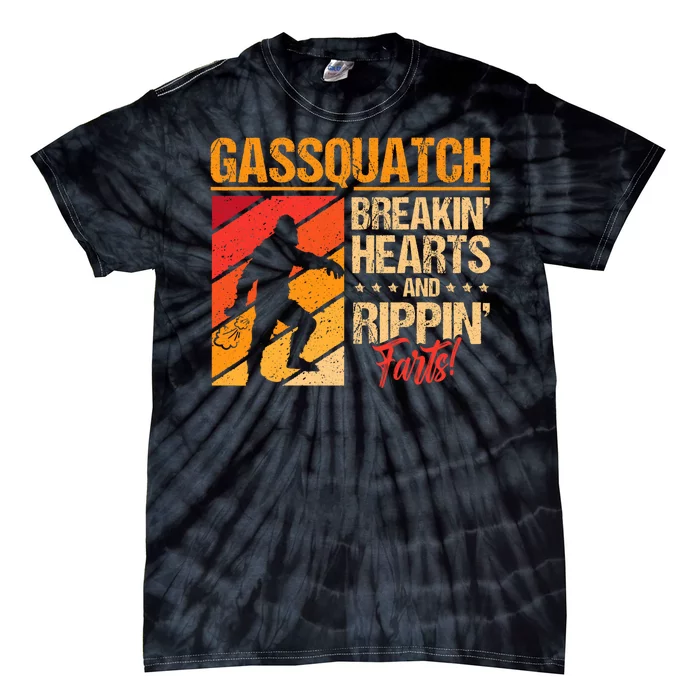 Funny Sasquatch Gasquatch Breakin Hearts Rippin Fart Bigfoot Tie-Dye T-Shirt