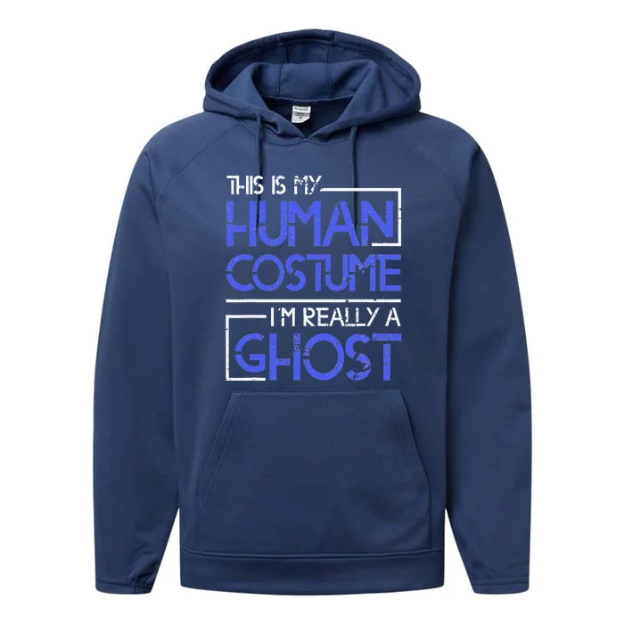 Funny Spooky Ghost Costume Gift Halloween Performance Fleece Hoodie