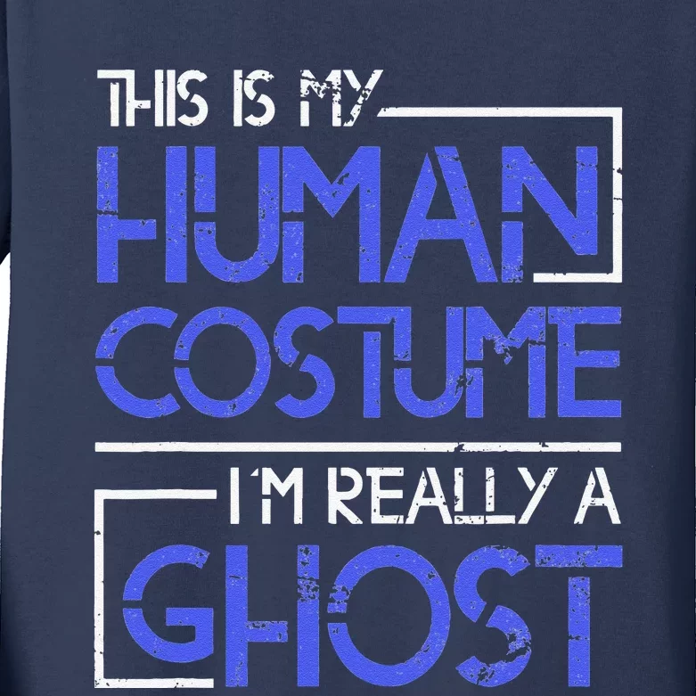 Funny Spooky Ghost Costume Gift Halloween Kids Long Sleeve Shirt