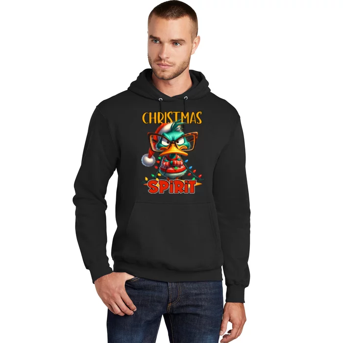 Funny Sarcastic Grumpy Duck Christmas Spirit Hoodie