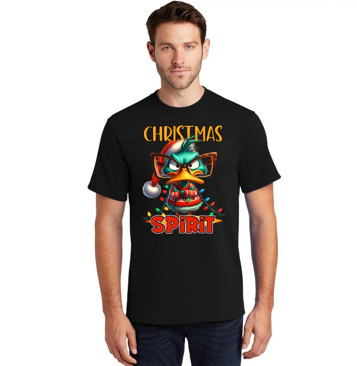 Funny Sarcastic Grumpy Duck Christmas Spirit Tall T-Shirt