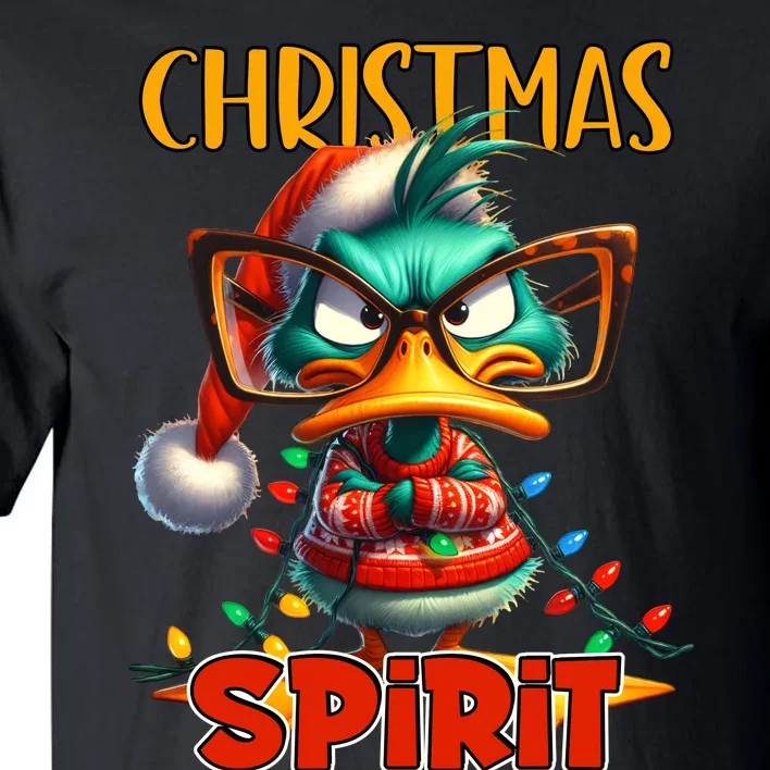 Funny Sarcastic Grumpy Duck Christmas Spirit Tall T-Shirt