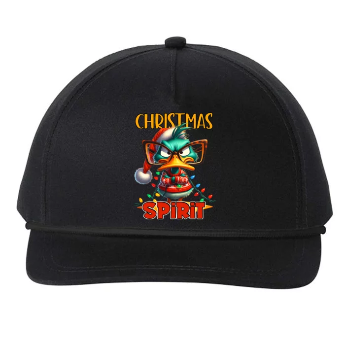 Funny Sarcastic Grumpy Duck Christmas Spirit Snapback Five-Panel Rope Hat