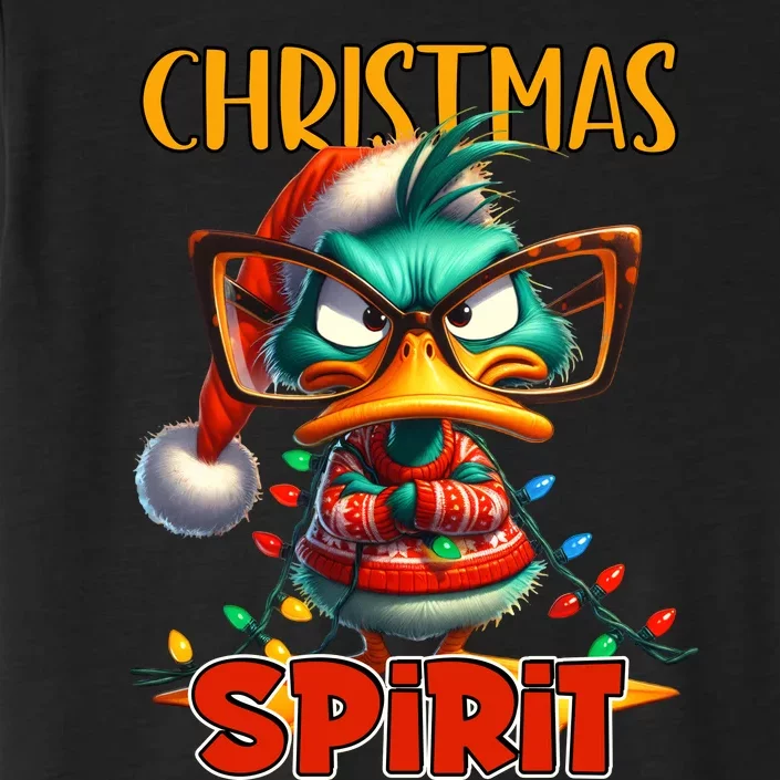 Funny Sarcastic Grumpy Duck Christmas Spirit ChromaSoft Performance T-Shirt