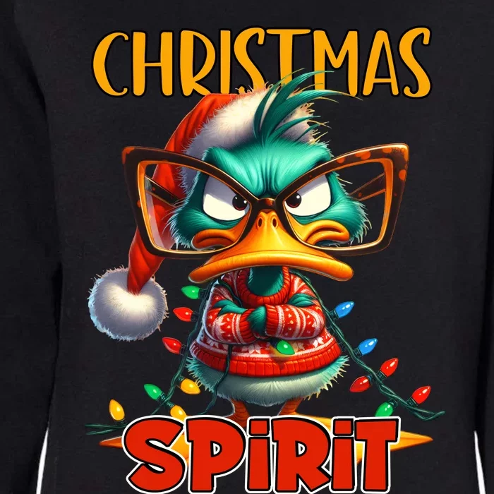 Funny Sarcastic Grumpy Duck Christmas Spirit Womens California Wash Sweatshirt