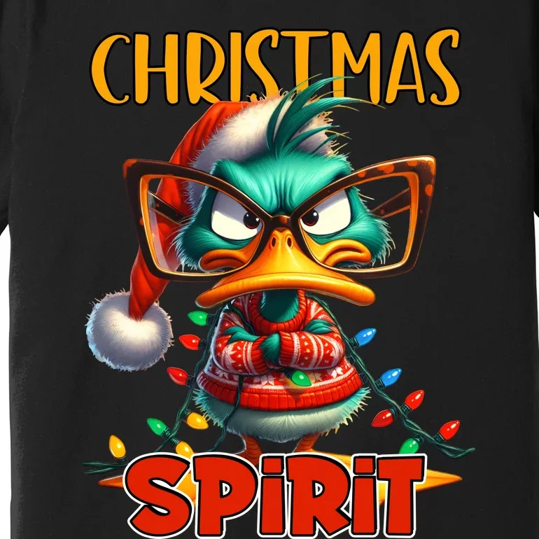 Funny Sarcastic Grumpy Duck Christmas Spirit Premium T-Shirt