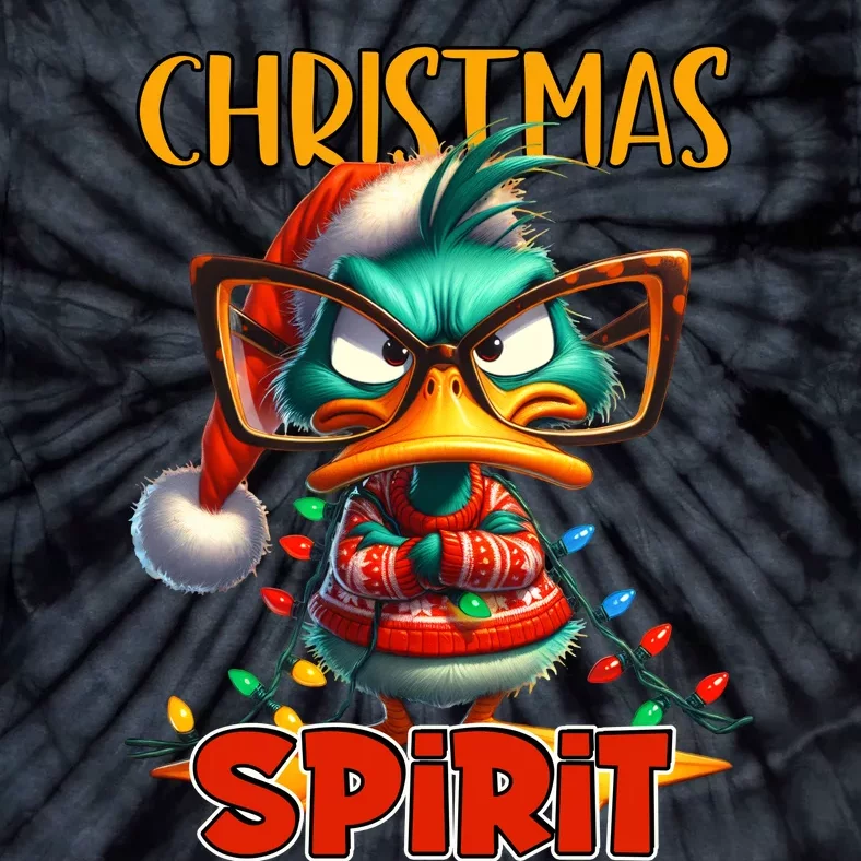 Funny Sarcastic Grumpy Duck Christmas Spirit Tie-Dye T-Shirt