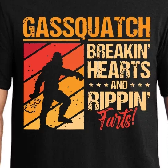 Funny Sasquatch Gasquatch Breakin Hearts Rippin Fart Bigfoot Pajama Set