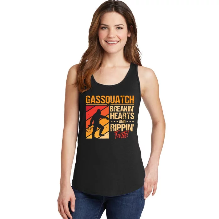 Funny Sasquatch Gasquatch Breakin Hearts Rippin Fart Bigfoot Ladies Essential Tank