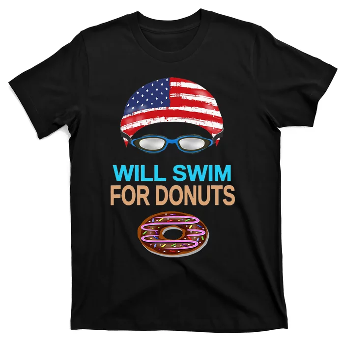 Funny Swimming Goggles Cap Donuts T-Shirt