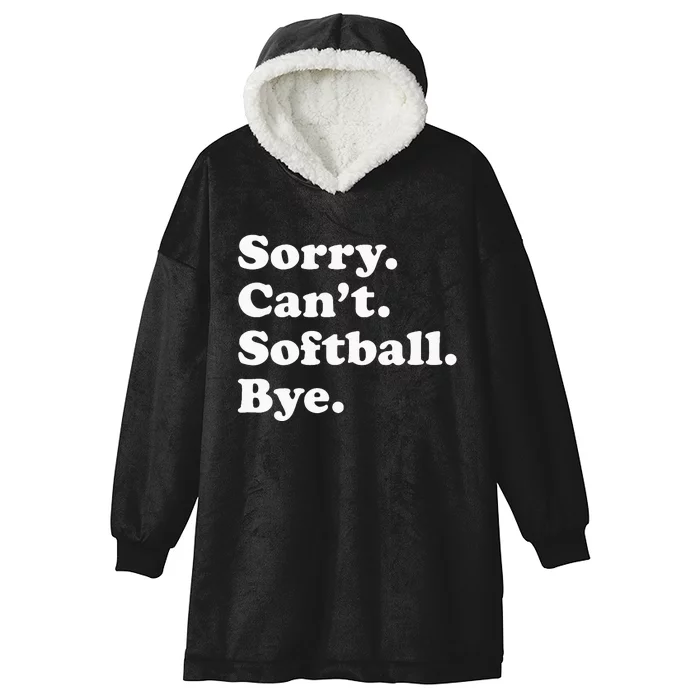 Funny Softball Gift For Men Women Hooded Wearable Blanket