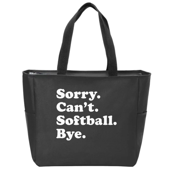 Funny Softball Gift For Men Women Zip Tote Bag