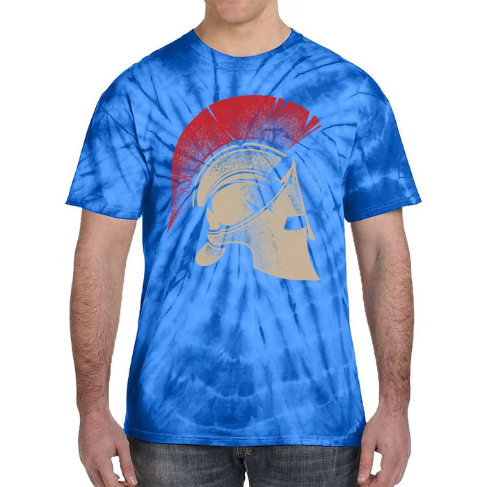 Funny Spartan Greek Helmet Gift Cute Gladiator Gift Tie-Dye T-Shirt